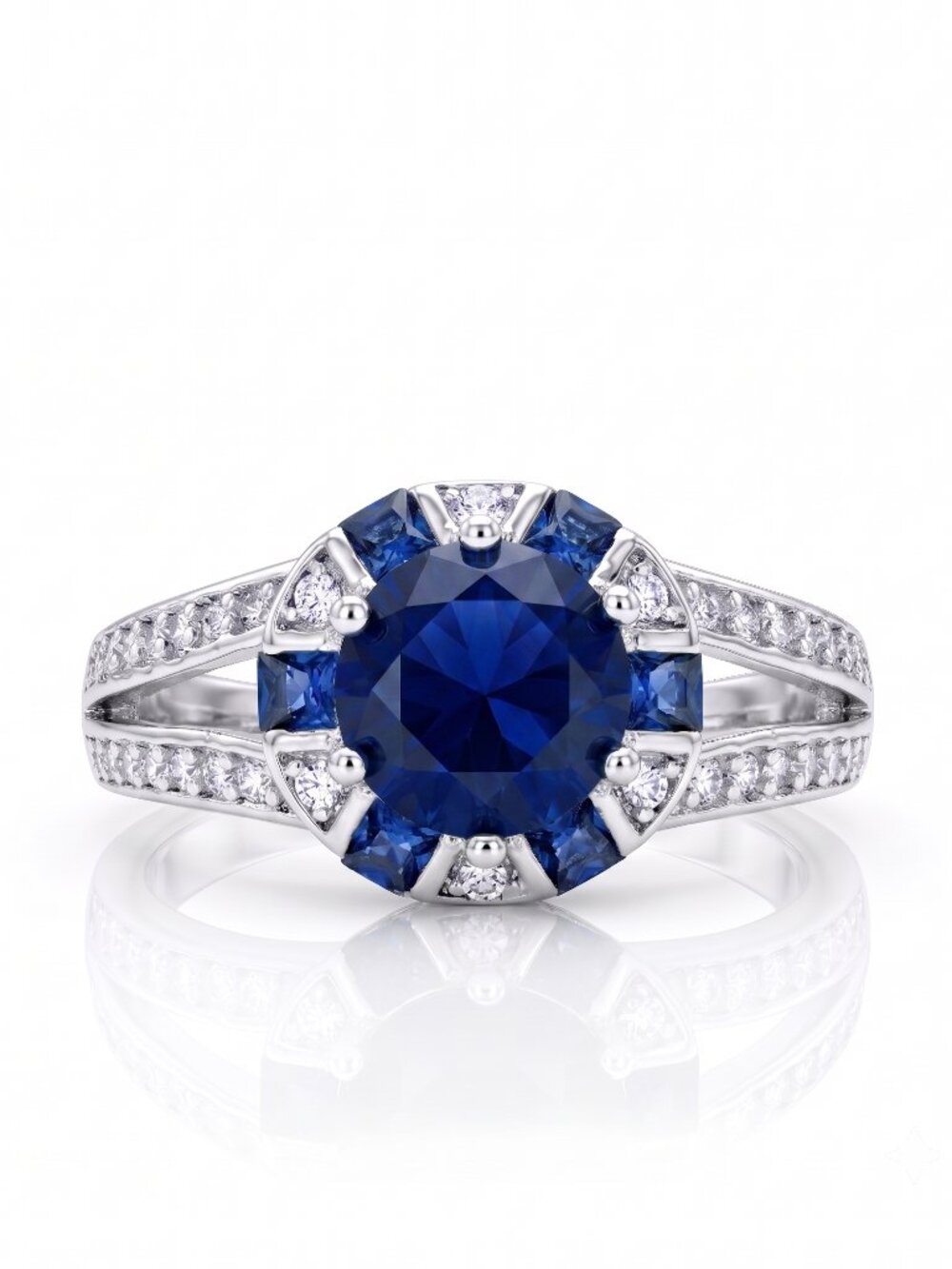 Blue Sapphire Gemstone ring, size 7, 925 Sterling Silver Charmed Aroma